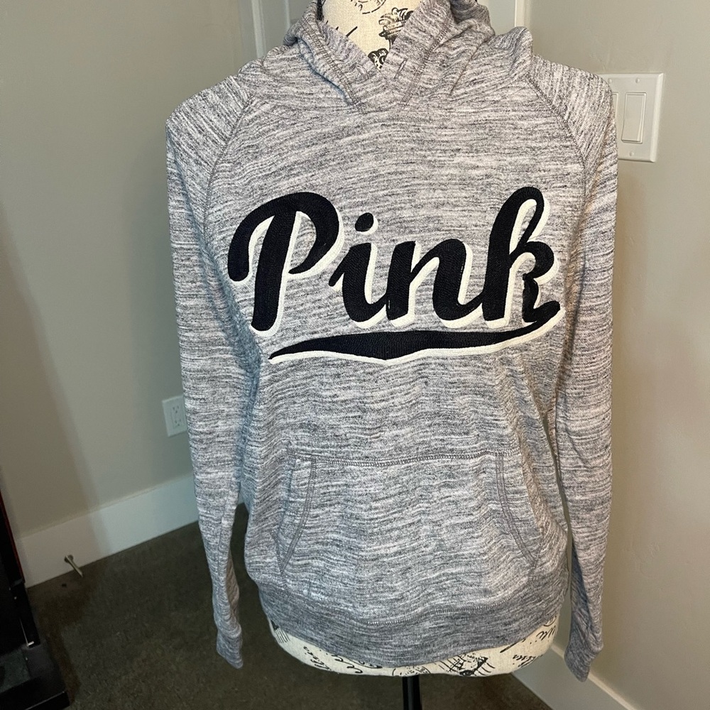 Pink by Victoria’s Secret gray pullover hoodie size small